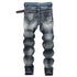 Motorcycle Jeans Mid Waist Straight Pants Men's Ripped Jeans